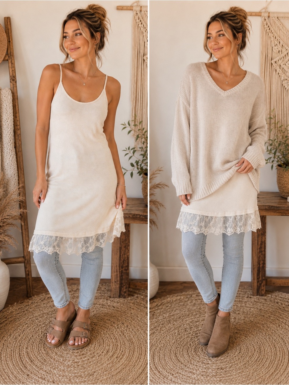 Umgee Cream Ribbed Tank Top - Cream